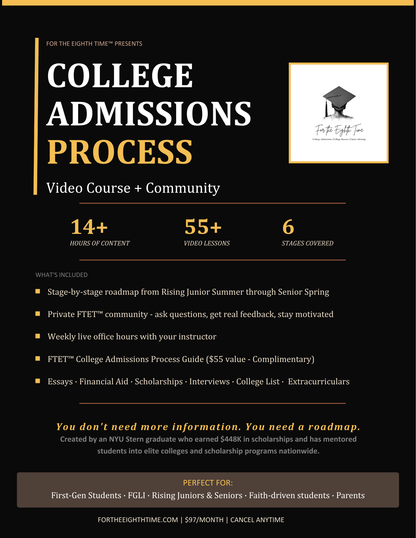 FTET™ College Admissions Process Video Course + Community